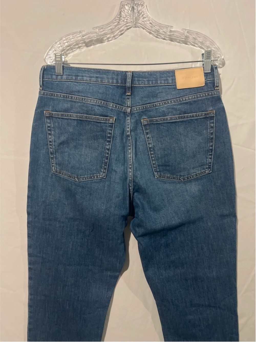 Everlane The Cheeky Jeans Women’s 31 Blue Cotton High Rise Straight Raw Hem - Picture 6 of 11